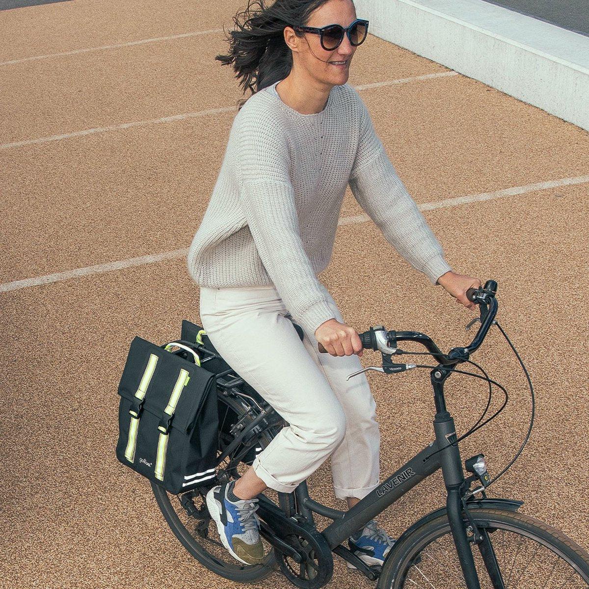 GOFLUO - 2 Sacoches Porte-Bagages Velo - Sig - Noir Jaune - Taille Unique - SET(2) - OURS VÉLOS