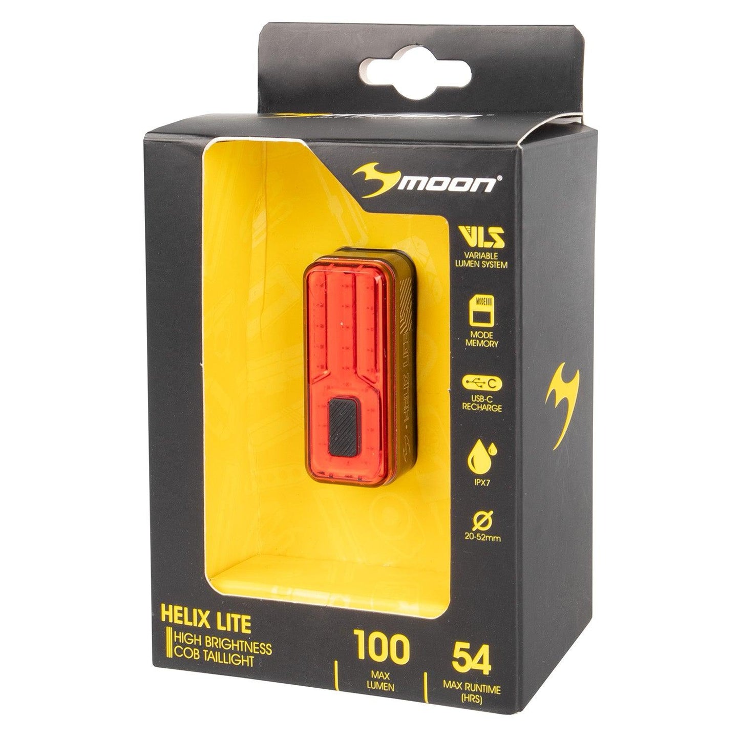 Eclairage arrière -HELIX LITE. MOON. 27 LED COB rouges - OURS VÉLOS
