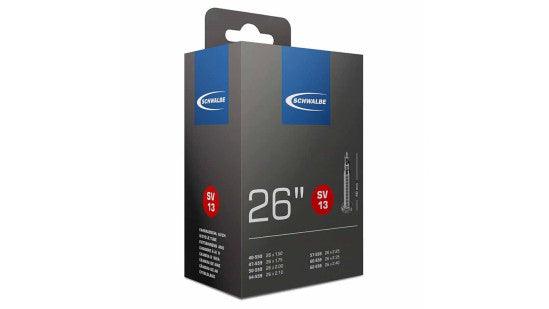 CHAMBRE A AIR VELO 26 x 1.50-2.50 SCHWALBE VALVE PRESTA OBUS DEMONTABLE TOUT ALU (SV13) - OURS VÉLOS