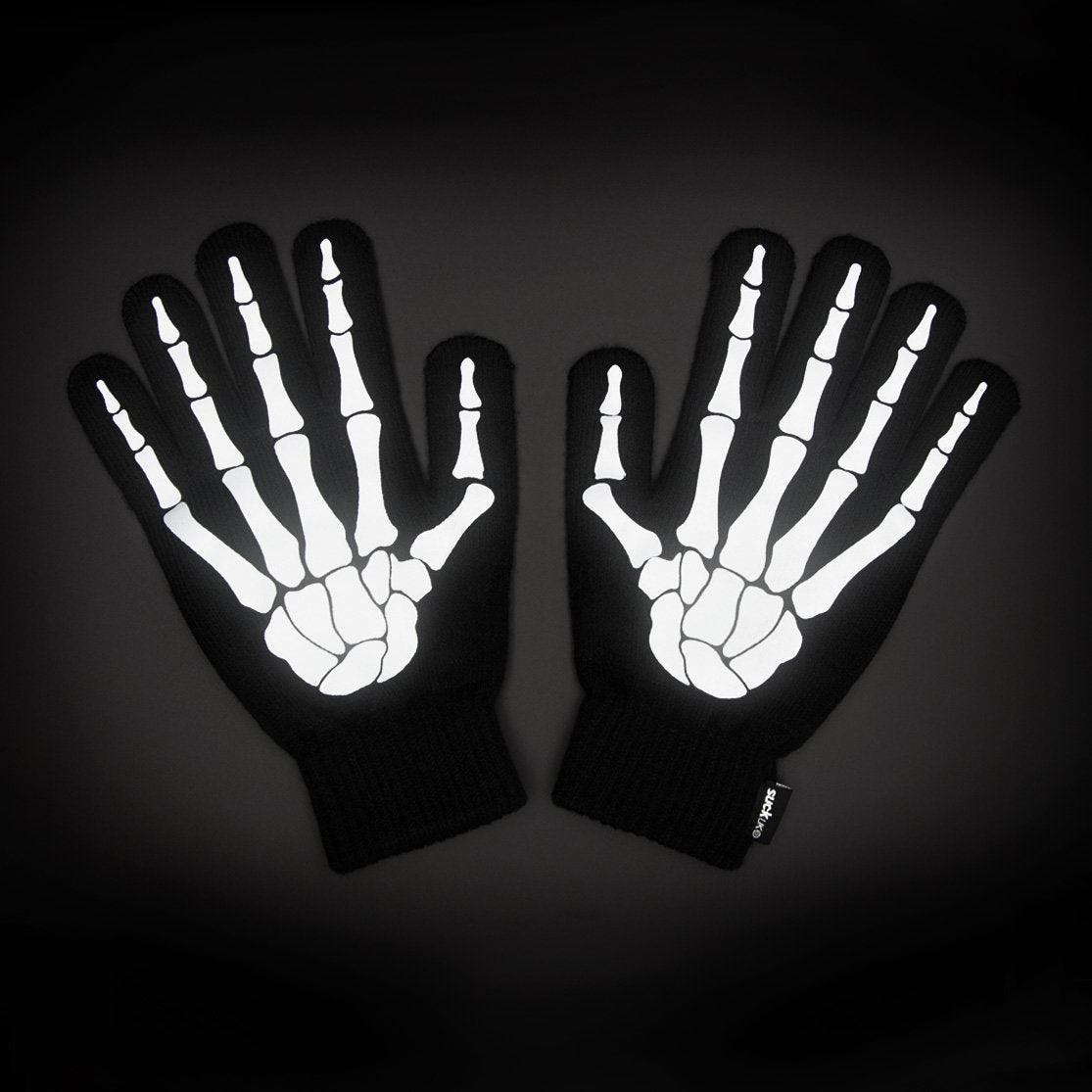 Gants Squelette Reflechisants - Taille Unique - OURS VÉLOS