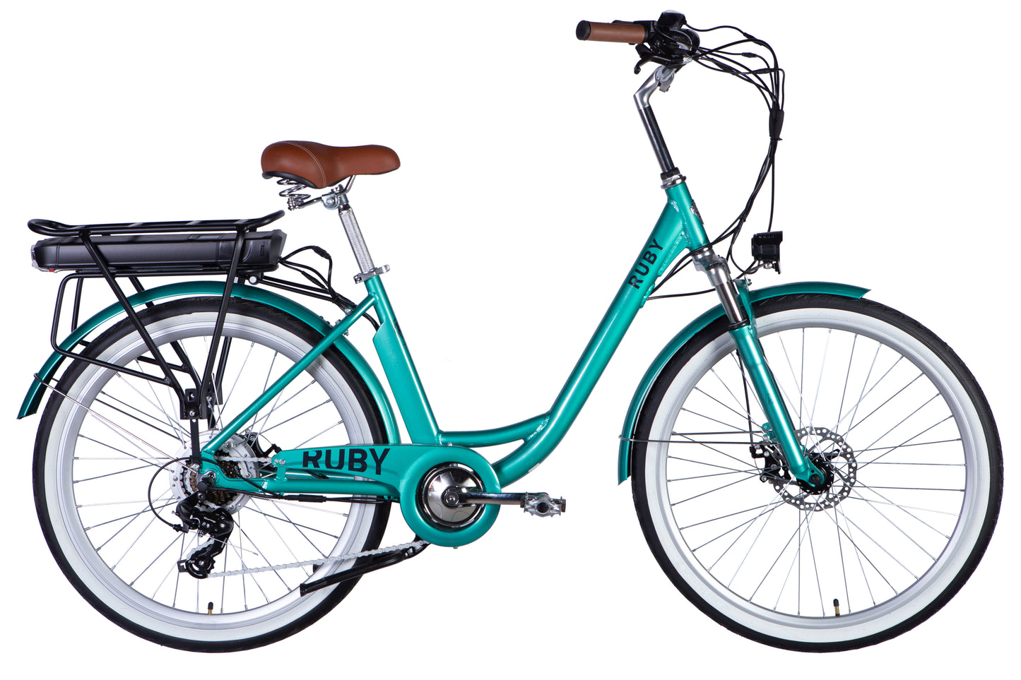 Vélo Électrique 26" Alu RUBY Disque - Cadre 17", 36V 12.5Ah, 250W - Bleu Turquoise - Essaie Disponible - (Aide: -200 EUR !)