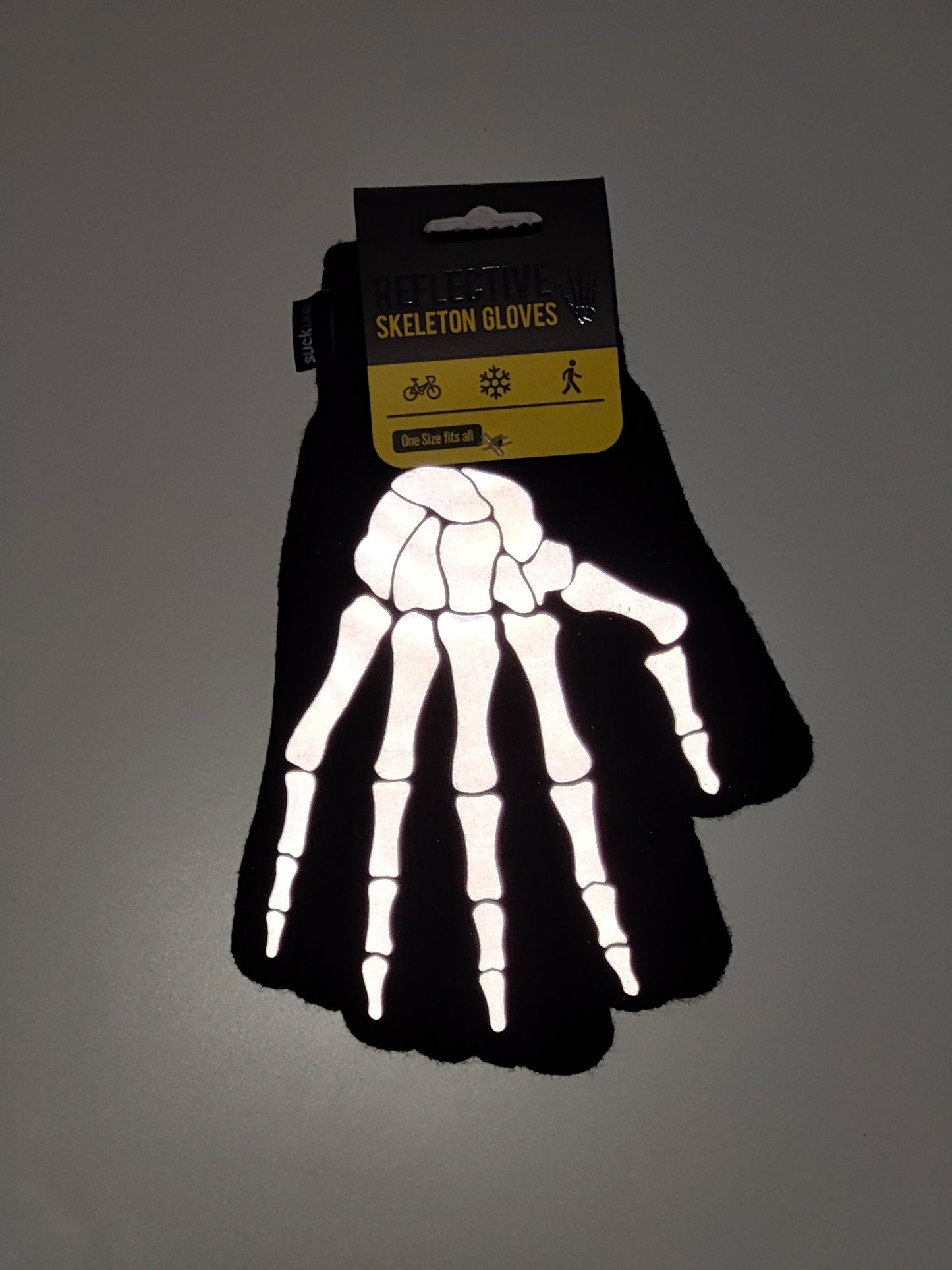 Gants Squelette Reflechisants - Taille Unique - OURS VÉLOS