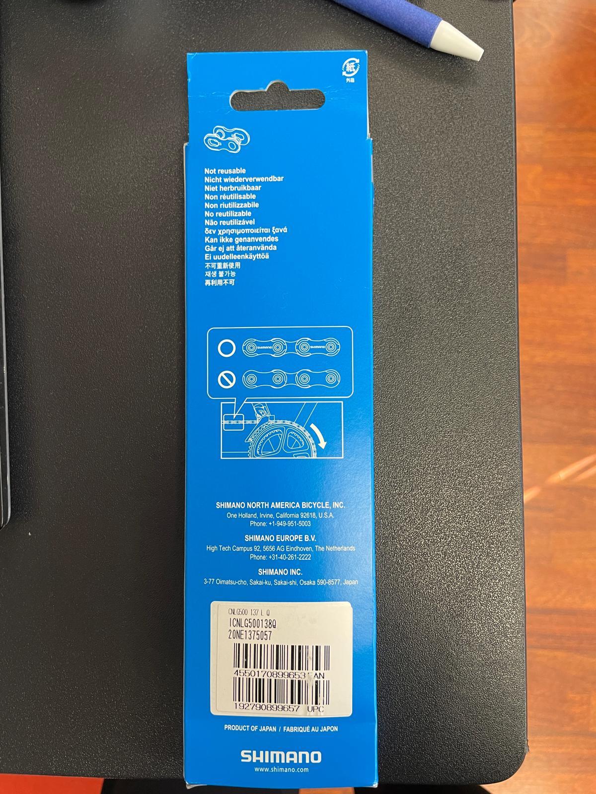 CHAINE VELO VAE 9V / 10V / 11V. SHIMANO LINKGLIDE LG500 138 MAILLONS (RENFORCE) (COMPATIBLE ROUTE/VTT 11V ET LINKGLIDE) - OURS VÉLOS