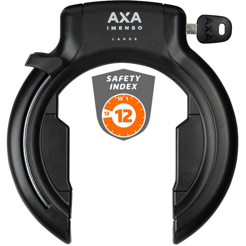 ANTIVOL VELO FER A CHEVAL AXA IMENSO GRANDE OUVERTURE 75mm NOIR (SANS FIXATION) - COMPATIBLE PLUG ULC- SECURITE NIVEAU 12/15 (CLE RETRACTABLE) - OURS VÉLOS