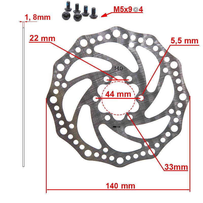 Disque de frein R6.1 140 mm 6 trous Argent