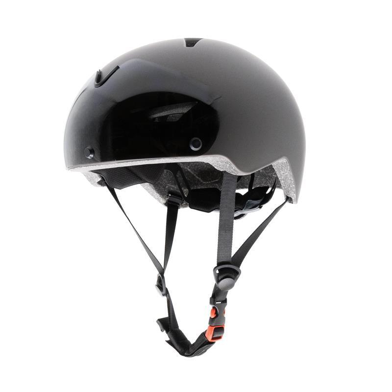 Casque avec clignotants, feu arriere et visiere, gris, taille L - OURS VÉLOS