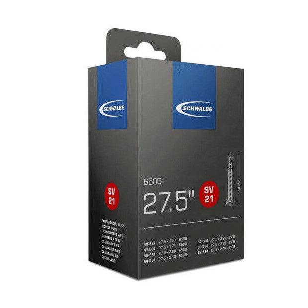 CHAMBRE A AIR VELO 27.5 x 1.50-2.35 SCHWALBE VALVE PRESTA OBUS DEMONTABLE TOUT ALU (SV21) - OURS VÉLOS