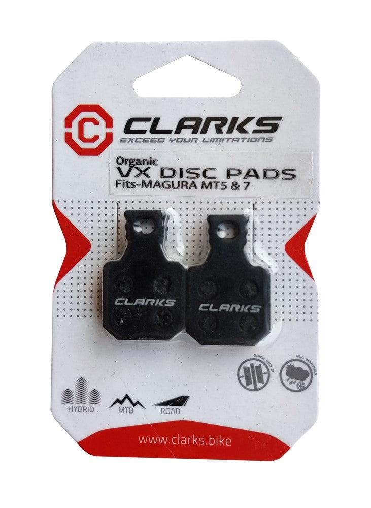 CLARKS - PLAQUETTE FREIN VTT 50 CLARKS ADAPT. MAGURA MT5 / MT7 (X2PR) ORGANIQUE / BRAKE PAD MTB 50 CLARKS FOR. MAGURA MT5 / MT7 (PR) ORGANIC - OURS VÉLOS