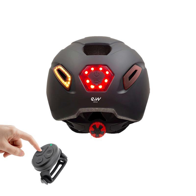 Casque avec clignotants et eclerages avant et arriere, noir taille unique - OURS VÉLOS