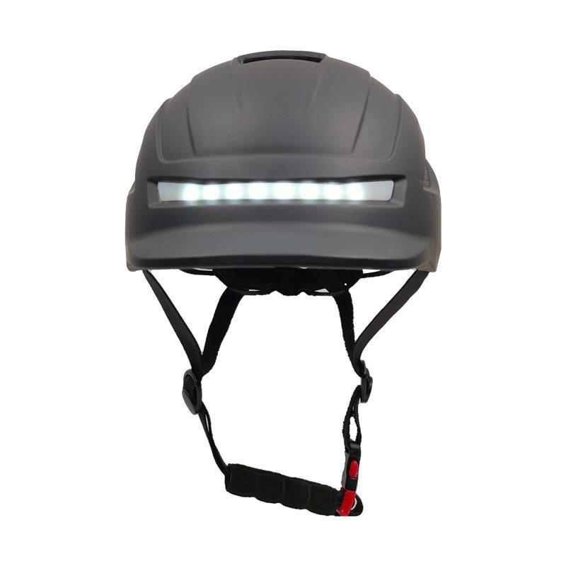 Casque avec clignotants et eclerages avant et arriere, noir taille unique - OURS VÉLOS
