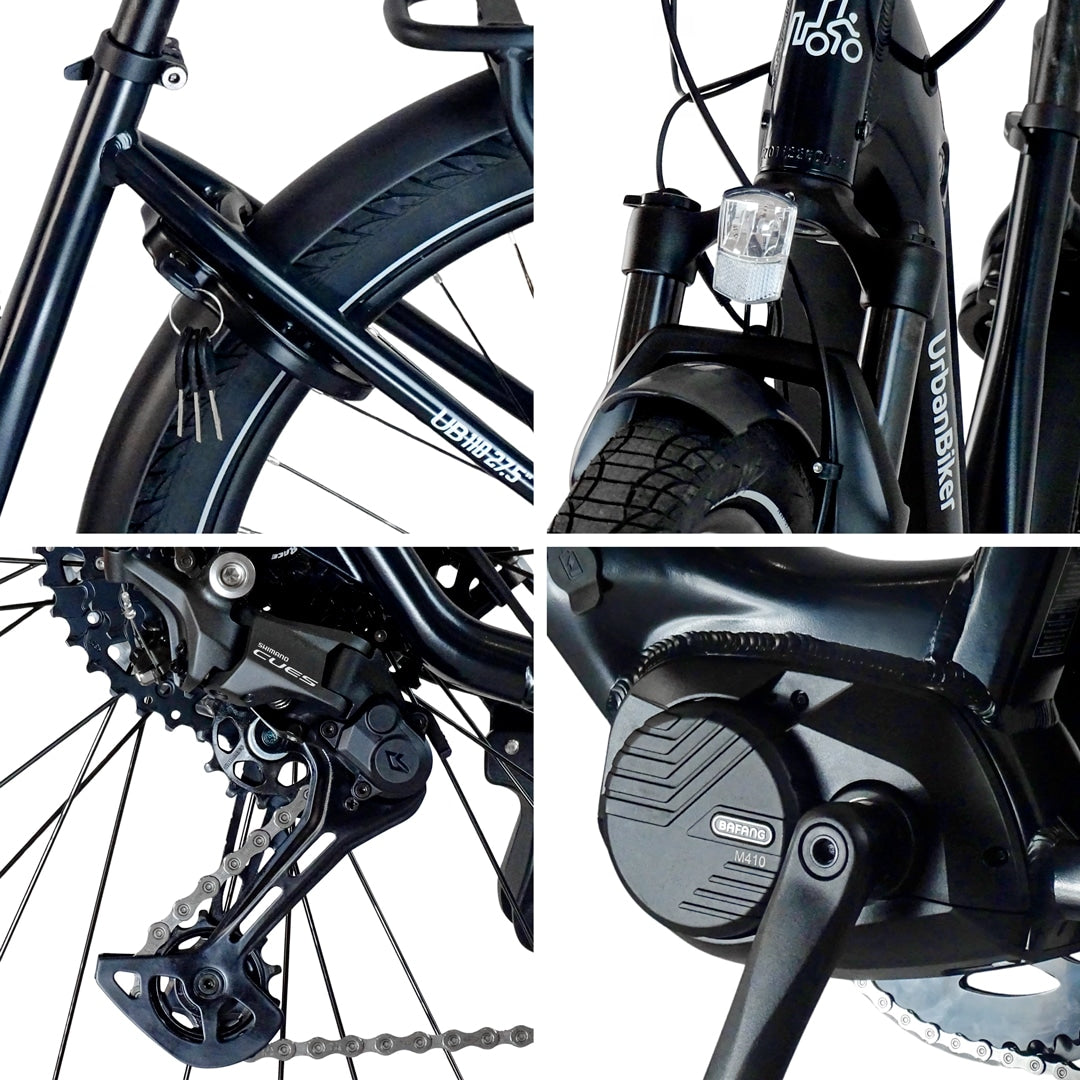 UrbanBiker UB110B – Vélo Électrique Urbain Confort 720 Wh | Moteur Central 95 Nm