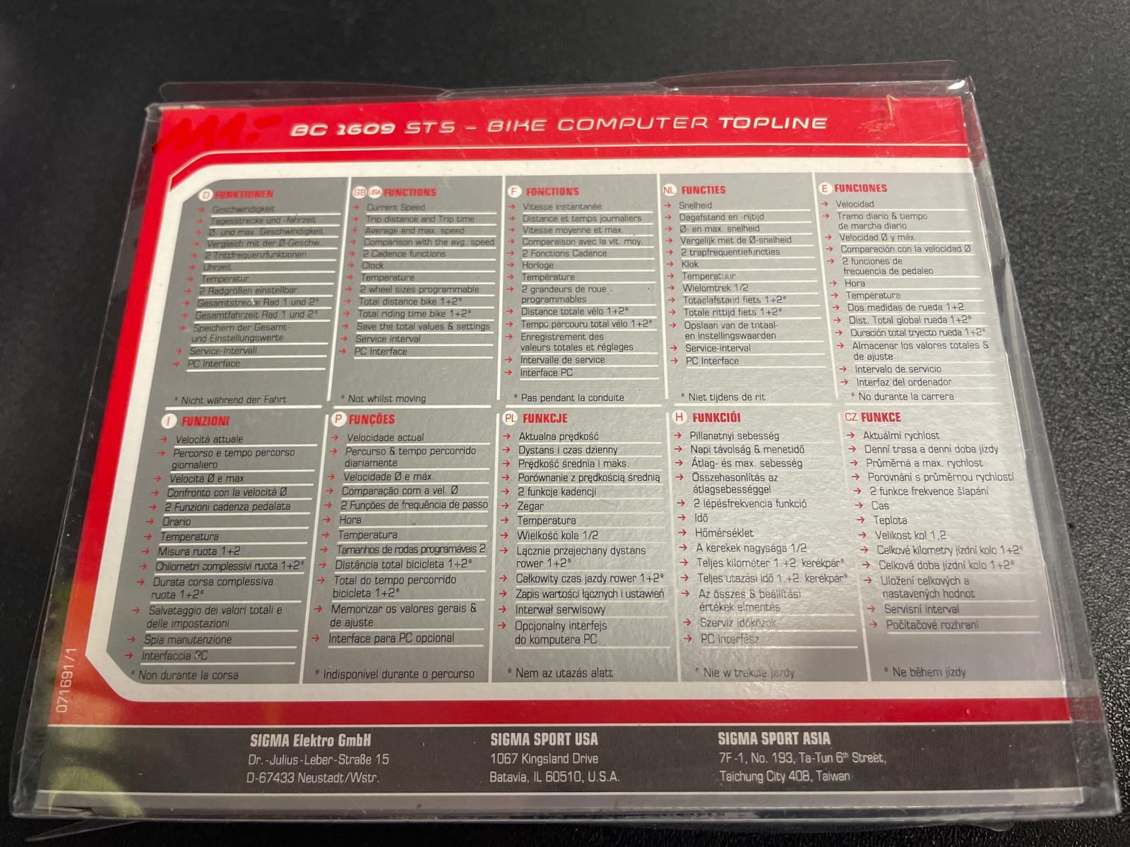 sigma fahrradcomputer bc 1609 sts Compteur Sigma BC 1609 sTs