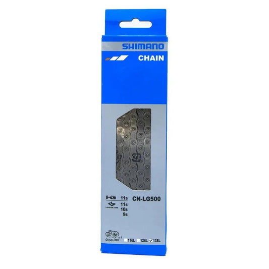 CHAINE VELO VAE 9V / 10V / 11V. SHIMANO LINKGLIDE LG500 138 MAILLONS (RENFORCE) (COMPATIBLE ROUTE/VTT 11V ET LINKGLIDE) - OURS VÉLOS