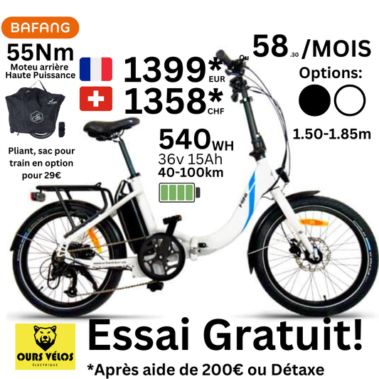 Vélo électrique pliable UrbanBiker Mini | VAE pliable. Essai disponible.